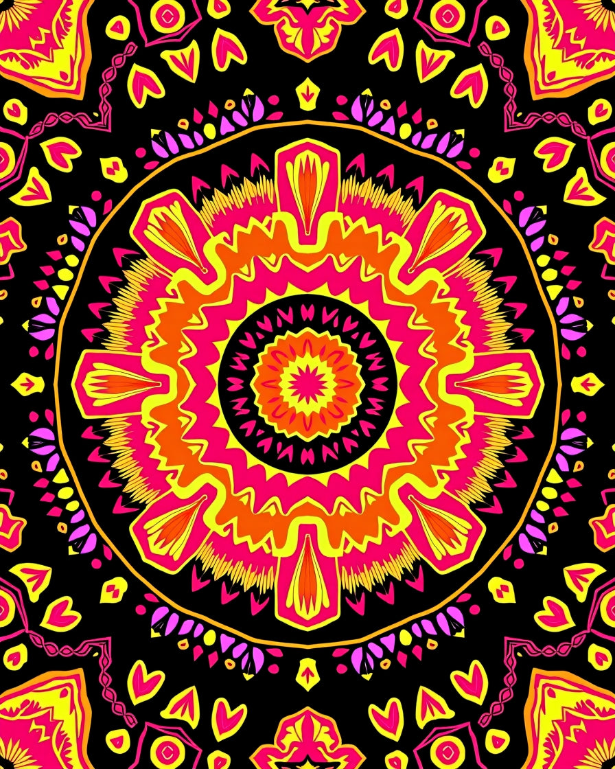 Vibrant Mandala Patterned Rug