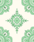 Vintage Green Abstract Tile Rug