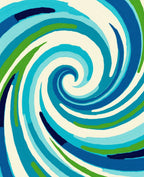 Swirling Blue Green Abstract Design Rug
