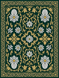 Ornate Floral Border With Daisies Rug