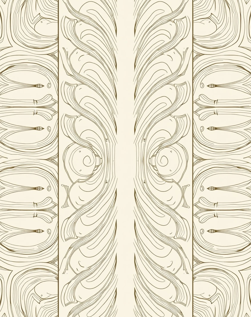 Elegant Floral Scroll Print Rug