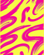 Vibrant Pink Brushstrokes Yellow Pattern Rug