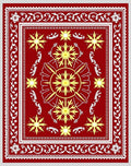 Bold Floral Starburst Red Rug
