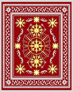 Bold Floral Starburst Red Rug