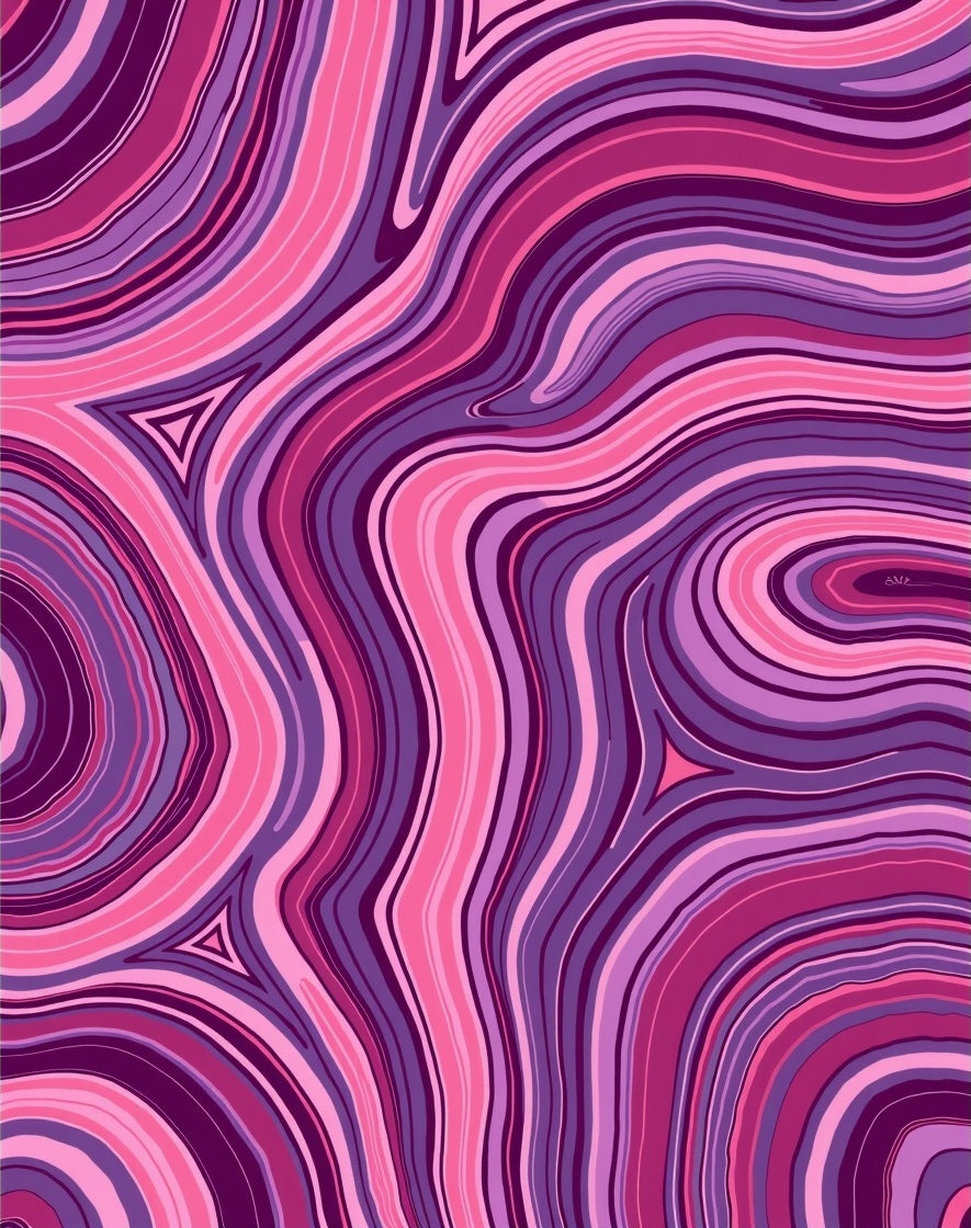 Abstract Swirls In Pink Purple Pattern Rug