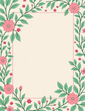 Pink Floral Vine Botanical Pattern Rug