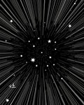 Cosmic Starburst Tunnel With White Stars Rug