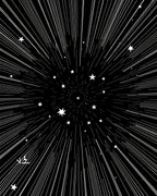 Cosmic Starburst Tunnel With White Stars Rug