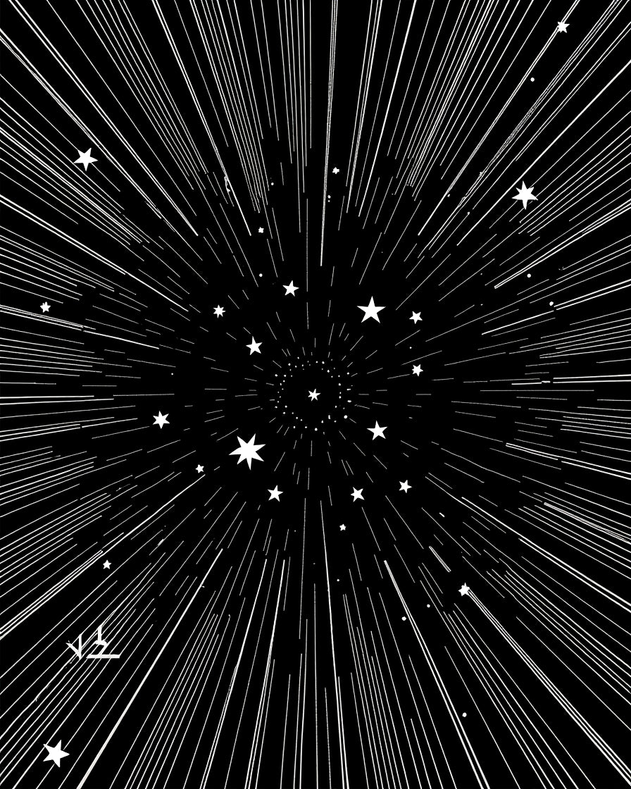 Cosmic Starburst Tunnel With White Stars Rug