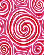 Bold Pink Swirl Contemporary Rug