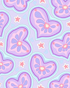 Pastel Heart Star Pattern Design Rug
