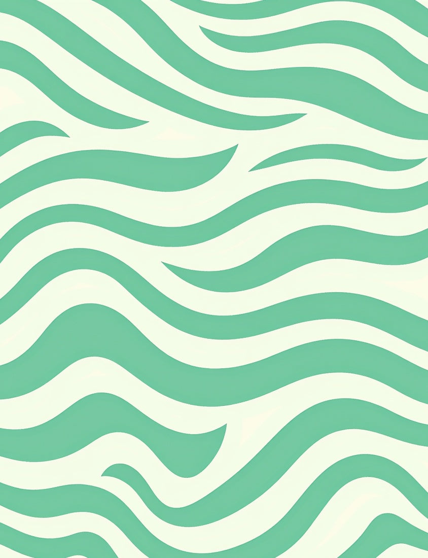 Abstract Teal White Wavy Stripes Rug
