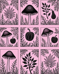 Botanical Mushroom Squash Print Rug