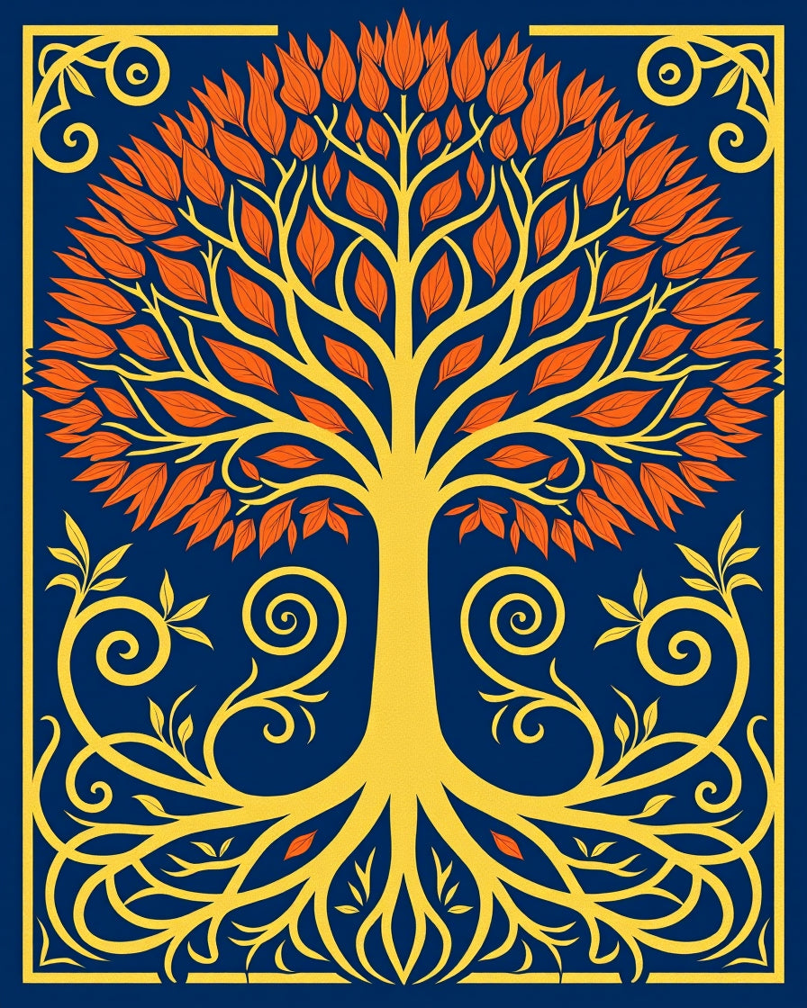 Vibrant Tree of Life Pattern Rug