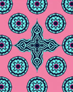 Turquoise Blue Mandala Pattern Rug