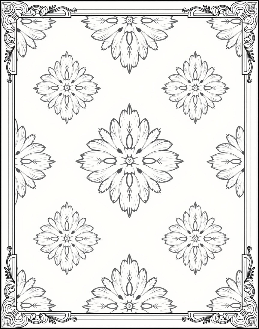 Classic Floral Scrollwork Pattern Rug