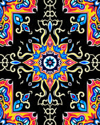 Colorful Radial Medallion Pattern Rug