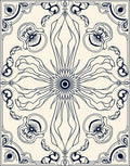 Ornate Floral Sunburst Design Rug