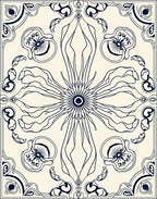 Ornate Floral Sunburst Design Rug