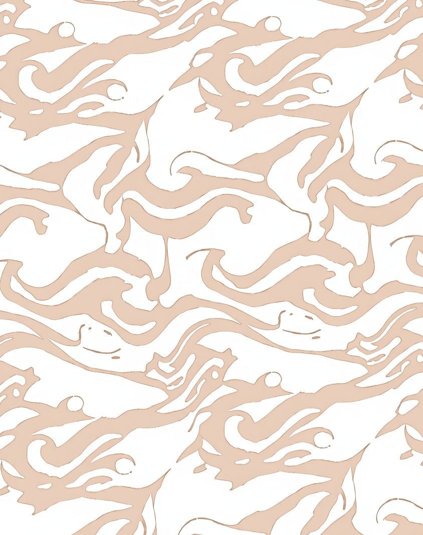 Beige Swirl Abstract Artful Design Rug