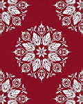 Crimson Floral Mandala Pattern Rug