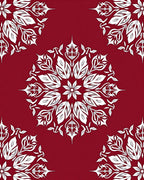 Crimson Floral Mandala Pattern Rug