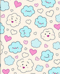 Happy Cloud Heart Pattern Rug