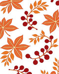 Autumn Leaves and Berries Pattern Rug