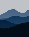 Abstract Layered Mountain Scape Design Rug