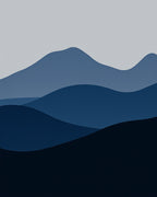 Abstract Layered Mountain Scape Design Rug