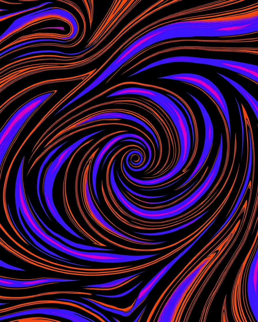 Vibrant Swirling Psychedelic Pattern Rug