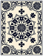 Ornate Floral Medallion Artwork Rug