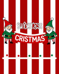 Striped Christmas Gnomes Greeting Rug