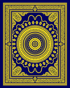 Ornate Circular Emblem Pattern Style Rug