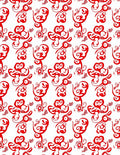 Abstract Red Swirl Pattern Rug