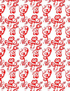 Abstract Red Swirl Pattern Rug