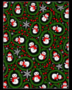 Festive Snowman Wreath Holiday Rug