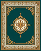 Ornate Teal Gold Mandala Medallion Rug