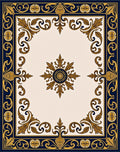 Majestic Floral Scrollwork Design Rug