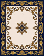 Majestic Floral Scrollwork Design Rug