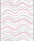 Delicate Pink Gray Wavy Stripes Rug