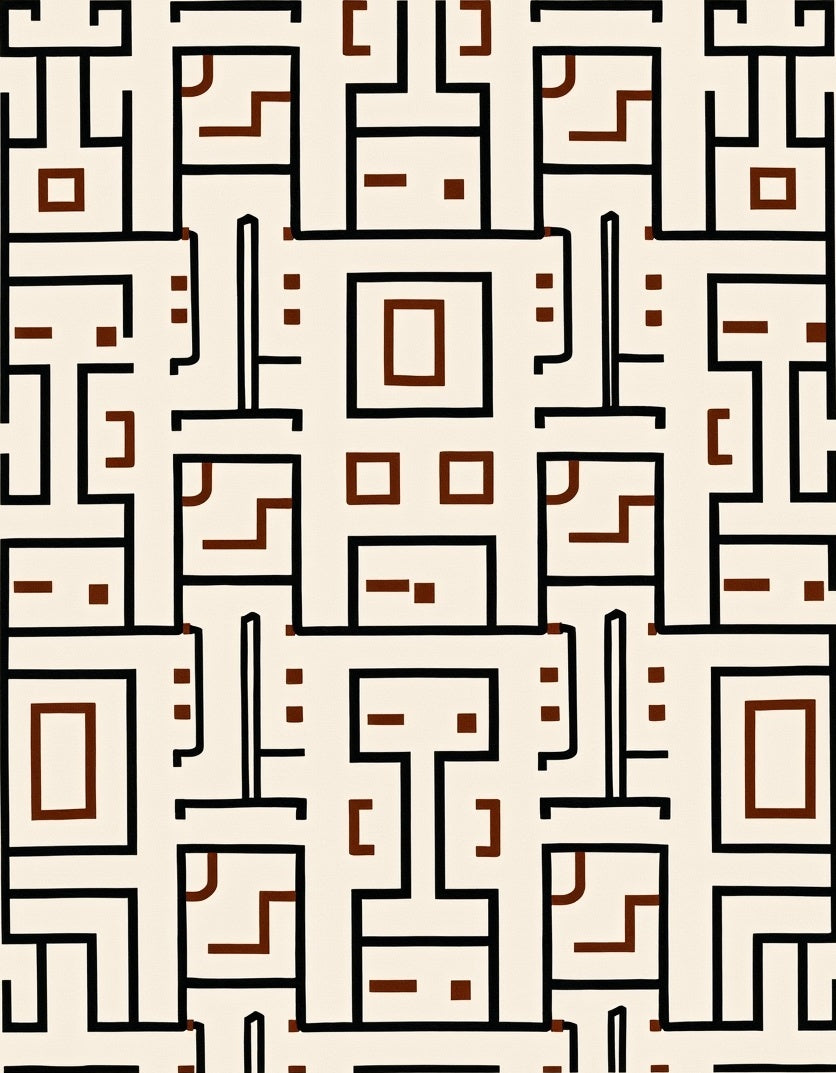 Abstract Geometric Lines Pattern Rug
