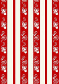 Striking Red Ivory Vertical Stripe Design Rug