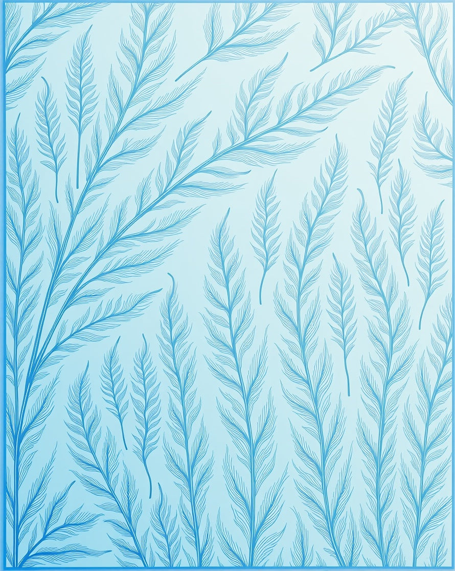 Light Blue Feather Pattern Design Rug
