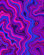 Vibrant Swirling Pink Blue Agate Pattern Rug