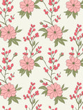 Pastel Floral Branch Pattern Rug