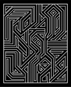 Monochromatic Linear Geometric Maze Pattern Rug
