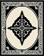 Abstract Black White Filigree Rug