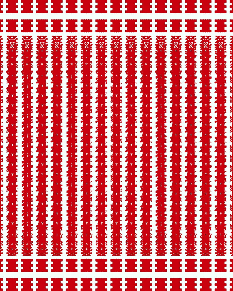 Bold Red Vertical Stripe Pattern Rug