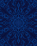 Deep Blue Symmetric Mandala Pattern Rug
